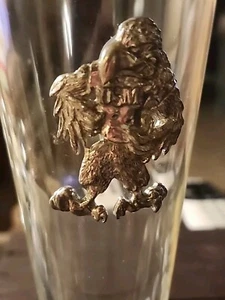 USM Marines Pewter Eagle Clear Beer Drinking Drink Tapered Glass Tall 9" - Picture 1 of 6