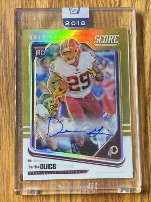2018 DERRIUS GUICE AUTO RC 17/35 PANINI SCORE GOLD ZONE HONORS ENCASED 🔥RARE🔥 - Image 1 of 2