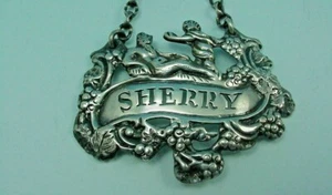 INUSUAL JARRA PLATA ESTERLINA ETIQUETA DE VINO “JEREZ” ISRAEL FREEMAN LONDRES 1937 - Imagen 1 de 7