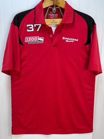 Izod Indycar Series Firestone Racing Mens Polo Shirt Size Large #37 Andretti Aut Cover