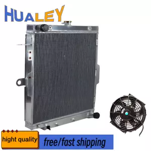 Fit 90-01 Toyota Land Cruiser 75Series HZJ75/HZJ79 AT/MT Aluminium Radiator+Fan - Picture 1 of 11