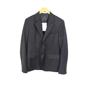 Carven Men's NWT 100% Wool Jacket Size FR 46 UK 36 Solid Black 2 Button Pocket - Picture 1 of 9