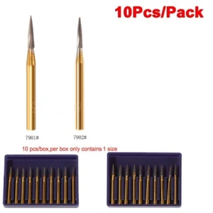 10-100pcs Dental Bur Trimming & Finishing Gold Burs Carbide Burs FG 7901 /7902 - Picture 1 of 17