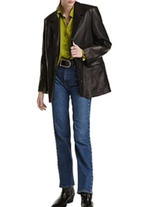 The Kooples Women's Fitted Leather Jacket Black Size 3 (US L)  6145 - Picture 1 of 2
