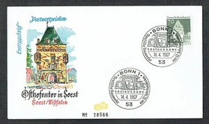 1967 GERMANY FDC. 12th CENTURY SMALL BUILDINGS. SOEST. BONN PMK. VERY FINE. - Picture 1 of 1