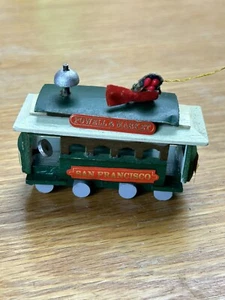 Adorno de Navidad vintage Kurt Adler 1980 Trolley San Francisco Powell Market - Imagen 1 de 15