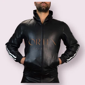 Men's HandMade Gay Leather Hoodie Premium Quality Hoodie Black Party Hoodie LGBT - Picture 1 of 6
