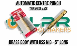 Automatic Centre Punch - Brass Body with HSS Nib - Taiwanese Made quality punch - Imagen 1 de 3