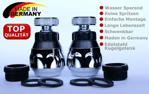 2 x Wassersparer Strahlregler Schwenkbrause Mischdüse Wasserhahnaufsatz Perlator - Bild 1 von 5