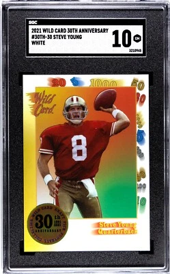 2021 Wild Card 30th Anniversary #30 Steve Young White SGC 10 GEM MINT - Image 1 of 2