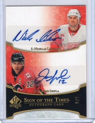 2007-08 SP Authentic Sign of the Times 5 Auto Lidstrom Iginla Naslund Koivu 5/6 - Image 1 of 4