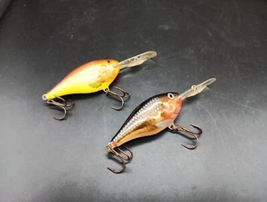 Señuelos Rapala Risto Rap RR-7 SG chapados en oro/plateado y RR-7 mostaza sombreado *Usados 👀 - Imagen 1 de 17