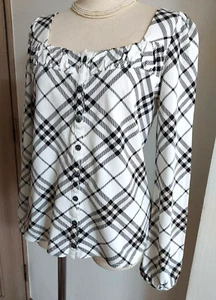 Burberry Blue Label Check Plaid Long Sleeve Tops Casual Fashion size 38 - Picture 1 of 11