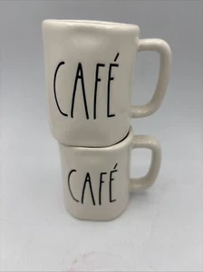 RAE DUNN by Magenta "CAFE & "CAFE" Mini Mugs Set of 2! - Picture 1 of 4