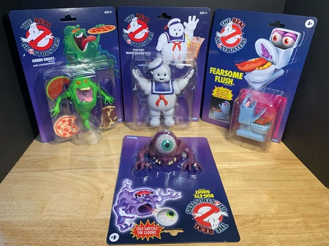 The Real Ghostbusters Lot Of 4 Green Ghost, Stay Puft, Fearsome Flush, Bug Eye Cover