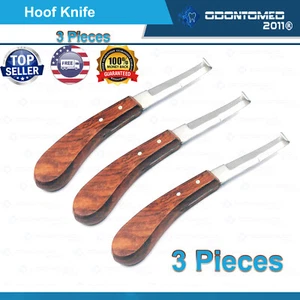 Cuchillo de 3 cascos de acero inoxidable hoja ancha pulido a mano mango de madera mano derecha - Imagen 1 de 3