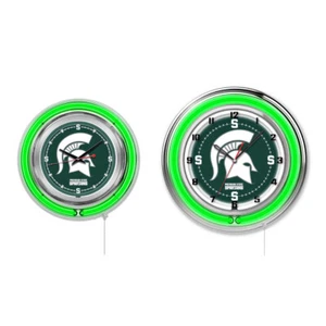 NCAA - Michigan State Double Neon Ring, Logo Clock College Team Logo - Bild 1 von 9