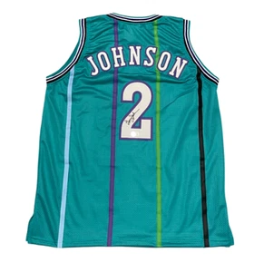 Larry Johnson Signed Custom Charlotte Jersey Beckett Witness BAS COA - Picture 1 of 3