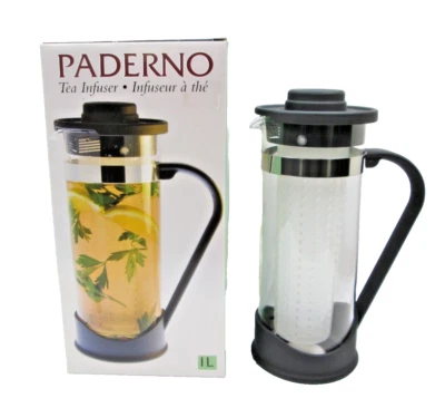 Infusor de té de vidrio Paderno 2405 1 litro / 4,2 tazas / 33,8 fl oz nuevo Foto 1 de 4