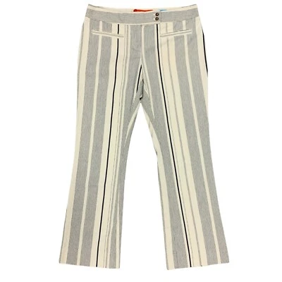 Cartonnier Charlie Pants Women's Size 2 Stripe Crop Flare Welt Pockets Mid Rise - Image 1 of 4
