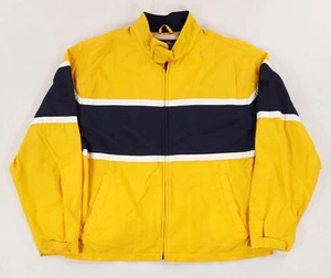 Eddie Bauer VTG 90s Y2K Windbreaker Jacket Yellow Blue Color Block Mens L - Picture 1 of 8