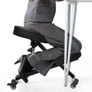 Black Kneeling Chair Office Ergonomic Home Knee Seat Posture Back Stretch Rest - Picture 1 of 12