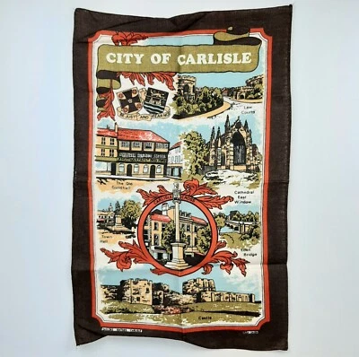 Toalla de té vintage Taylors textil ciudad de Carlisle 100 % lino irlandés país Foto 1 de 4