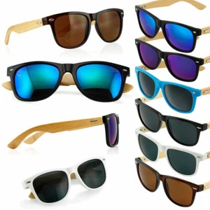 Hombres Mujeres Bambú Gafas de Sol Madera Retro Vintage Verano Gafas de Sol Nuevas - Imagen 1 de 28