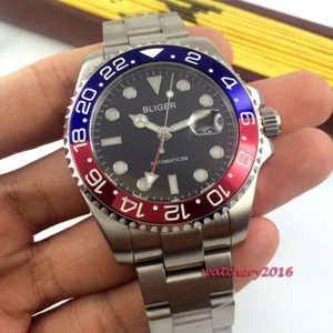 43 mm BLIGER Fecha Luminoso GMT Zafiro Pepsi Bisel Movimiento Automático para Hombre - Imagen 1 de 20