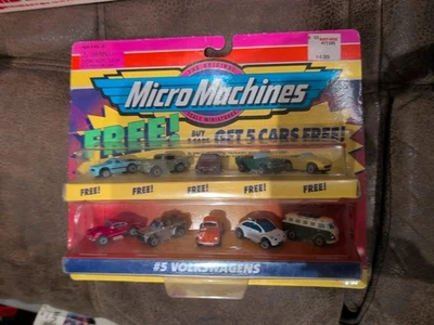 1997 Micro Machines Vintage #5 Volkswagens #65100 Galoob New On Card Nice - Image 1 of 4