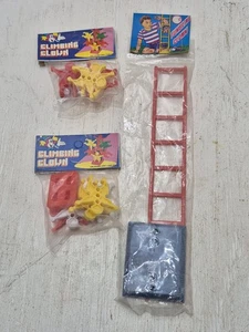 Lotto 3 giocattoli vintage NOS Dime Store pagliaccio arrampicata pagliacci plastica - Foto 1 di 3