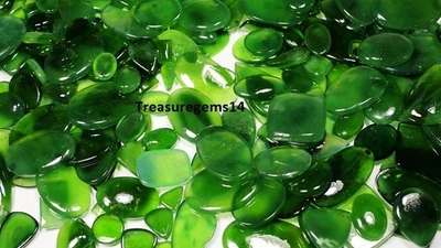250 Crt WHOLESALE LOT 100%NATURAL GREEN SERPENTINE JADE ((岫玉) CABOCHON GEMSTONE - Image 1 of 4