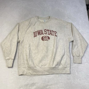 Iowa State “58” Champion Reverse Weave Crewneck Sweatshirt Size XL Distressed - Picture 1 of 9