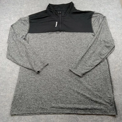 Pullover de golf Reebok para hombre 2XLT gris negro cuarto cremallera cuello falso bloques de colores Foto 1 de 4
