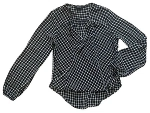 Blusa geométrica BCX negra manga larga - talla mediana - Imagen 1 de 3