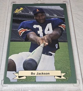 Bo Jackson 1987 Classic Green Border Rookie Card RC Bat Pads SP #15 Auburn EX+ - Picture 1 of 17