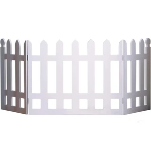 Folding White Picket Fence Pet Gate - 19" H x 42" W Free Standing Barrier - Picture 1 of 12