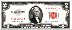 1953-B $2 Red Seal Legal Tender AU-Fr. 1511 - Picture 1 of 3