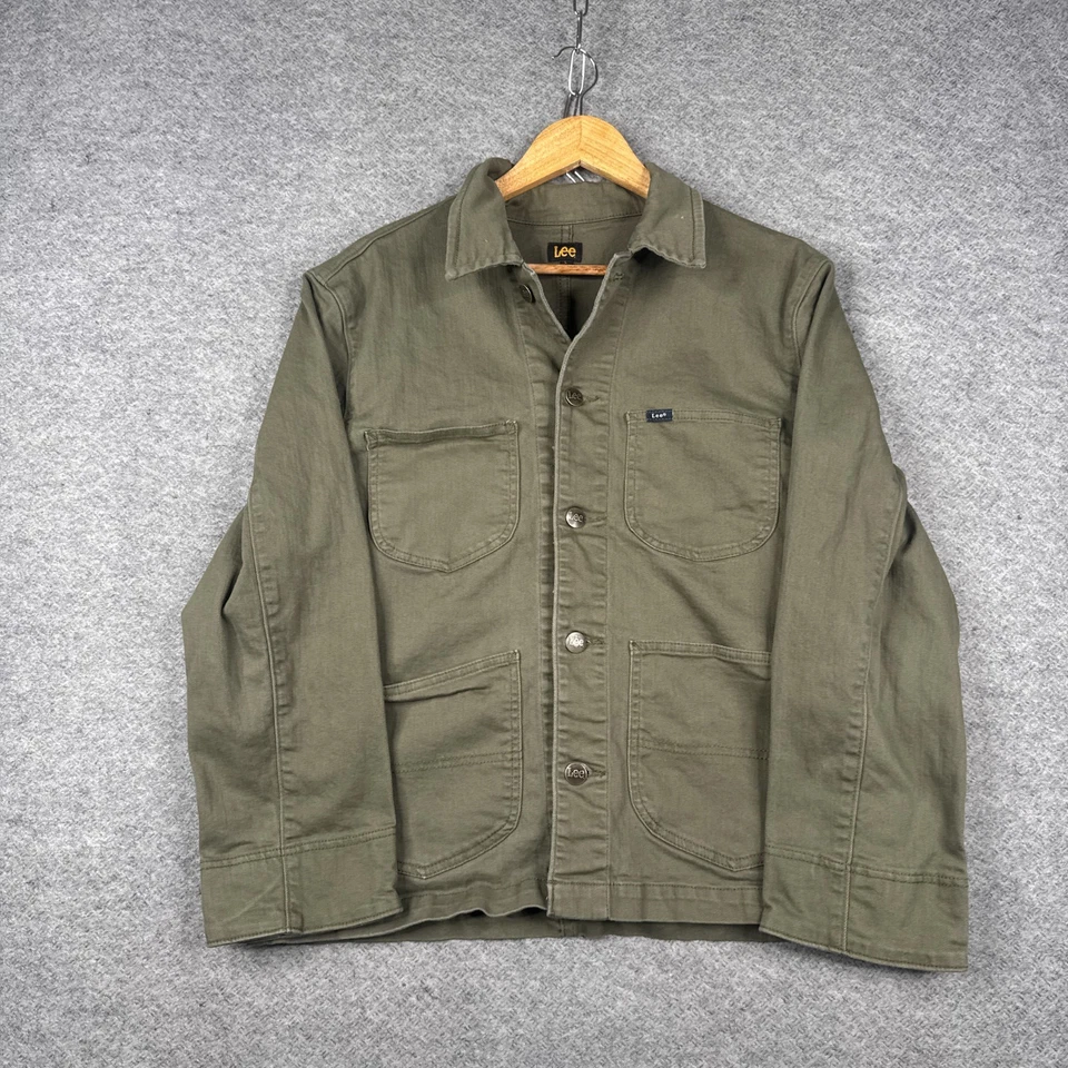 Lee Chore Coat Womens Large L Green Denim Barn Jacket Stretch - Image 1 of 4