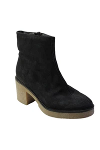 Cordani Womens Textured Lined Zip Block Heeled Booties Black Size EUR 37 - Picture 1 of 6