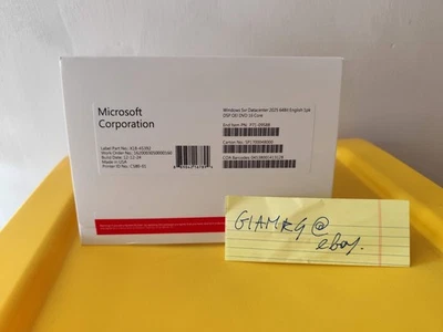 Win Server 2025 Datacenter DSP PACK w. COA e DVD ENG - Imagen 1 de 2