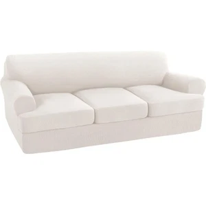 Türkis 4-teiliges T-Kissen Schonbezug Set - 3-Kissen Sofa, Elfenbein - Maschinenwäsche - Bild 1 von 2