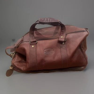 The Merritt Club Illinois Golf Country Club Large Leather Brown Duffle Gym Bag - Image 1 of 4