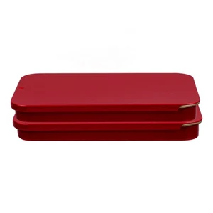 2 Pcs Metal Tin Small Sliding Box Mini Storage Container Airtight Tea - Picture 1 of 17