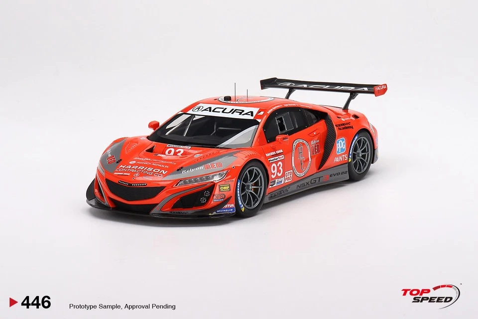 Top Speed TS0446 1/18 Acura NSX GT3 EVO22 Imsa Sebring 12h 2022 #93 Vettura