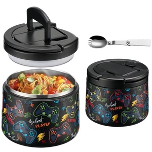 Tarro de comida al vacío aislado de 14 oz con tapa de hebilla, termo de sopa para niños de comida caliente,... - Imagen 1 de 8