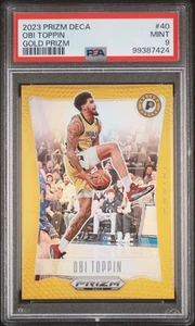 2023 Panini Prizm Deca #40 Obi Toppin Gold Prizm #/10 PSA 9 - Picture 1 of 2