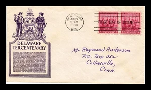 DR JIM STAMPS US COVER DELAWARE TERCENTENARY FDC SCOTT 836 ANDERSON CACHET - Picture 1 of 2