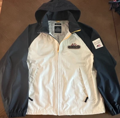 Chaqueta Nautica Americas Cup 2003 para hombre XL color bloque abrigo azul blanco capucha vela Foto 1 de 4