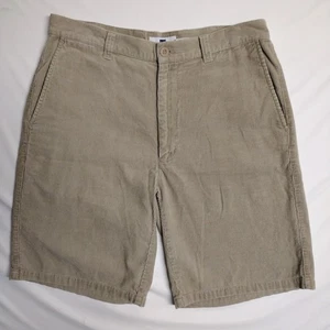 Gap Herren Cord Shorts hellbraun beige Y2K vorne flach Größe 33 100 % Baumwolle gebraucht, in einwandfreiem Zustand - Bild 1 von 6